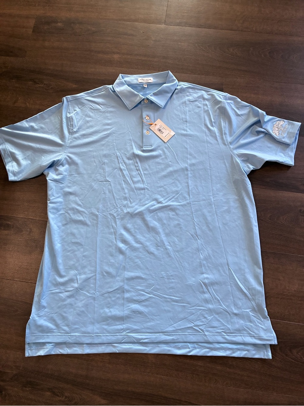 NWT Peter Millar Summer Comfort Polo XXL Blue Ice Big Oak Ranch Golf Shirt